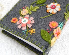 Embroidered Felt Pocket Notebook for Eileen Hull Designs 10 Felt Journal Cover, Felt Notebook Cover, Embroidered Journal Covers, Embroidered Notebook Cover, Felt Book Cover, Felt Journal, Embroidered Notebook, Applique Books, Altered Composition Books