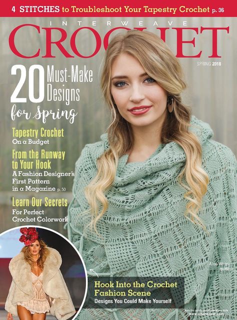 Interweave Crochet - Spring 2018. Discussion on LiveInternet - Russian Online Diaries Service Stitch Purse, Crochet Book Cover, Interweave Crochet, Crochet Shell, Crochet Spring, Crochet Shell Stitch, Shell Stitch, Crochet Magazine, Knitting Magazine