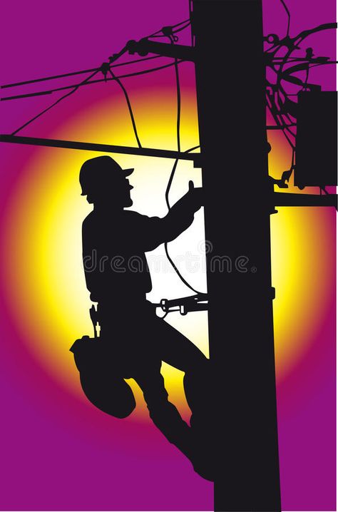 Lineman Artwork, Lineman Painting, Power Lineman Decor, Industrial Art Painting, Lineman Decor, Journeyman Lineman, Electrical Lineman, Electrician Work, Background Sunset