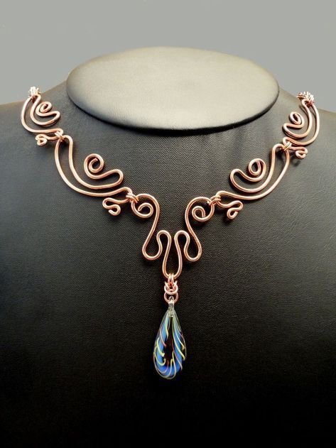 Wire Wrapped Choker, Anastasia Necklace, Wire Jig, Wire Jewelery, Copper Wire Jewelry, Wire Jewelry Designs, Wire Jewellery, Wire Necklace, Wire Work Jewelry