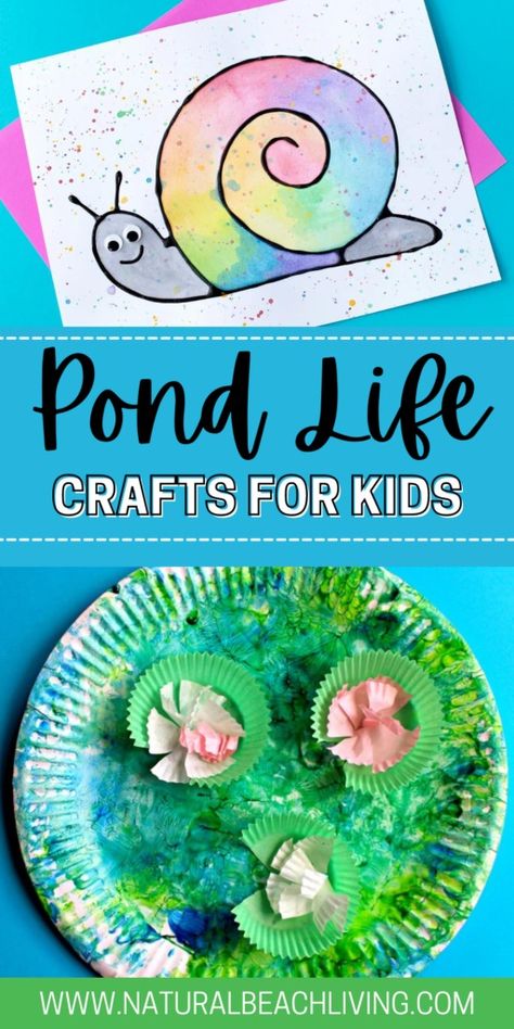 Garden Theme Crafts, Pond Crafts Preschool Art Projects, Pond Preschool Crafts, Pond Crafts For Kids, Pond Crafts For Toddlers, Nature Themed Crafts For Kids, Preschool Pond Activities, Pond Life Preschool Crafts, Pond Life Crafts