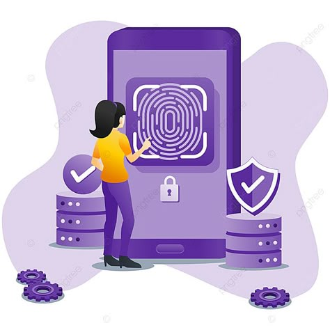 Login Illustration, Internet Clipart, Vector Bus, Computer Safety, Identity Illustration, Phone Vector, Computer Vector, Shield Vector, Woman Vector