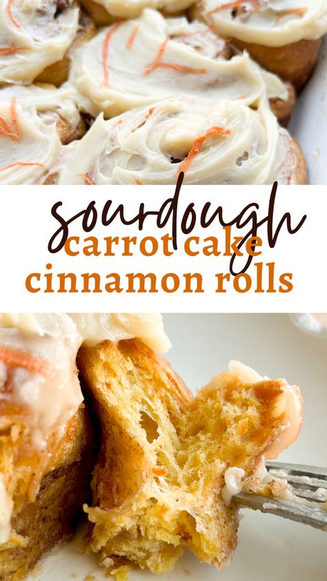 Sourdough Carrot Cake, Carrot Cake Cinnamon Rolls, Cake Cinnamon Rolls, Recipe Using Sourdough Starter, Cake Cinnamon, Sourdough Rolls, Sourdough Cinnamon Rolls, Sourdough Starter Discard Recipe, Treats To Make