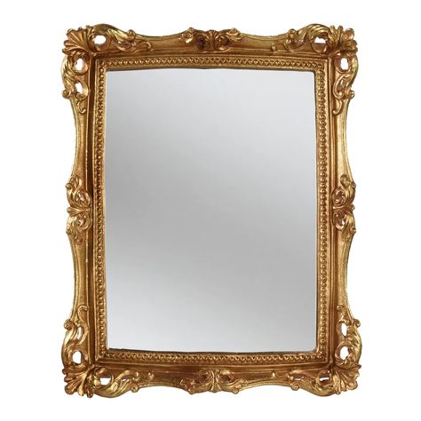 PRICES MAY VARY. This vintage mirror is made of glass and resin , the resin frame is finished with beautiful gold color It's an makeup mirror and elegant decoration to any place SIZE:11 x 9.4 inch Multifunctional：Square hanging wall mirror is great for entryway, living room, bathroom, bedroom vanity, put on the desk, dresser countertop is also a beautiful home decoration. And it's also a tray for perfume or makeup! Good gift Idea - The antique mirror will be a perfect gift for House warming, Wed