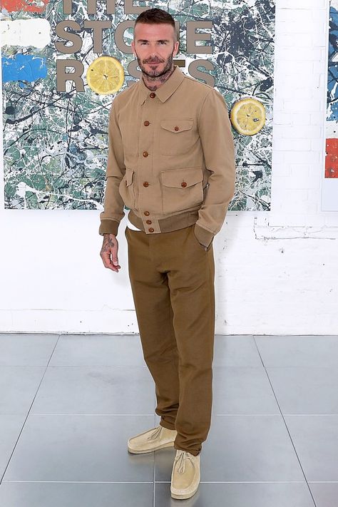 TThe 10 Best-Dressed Men of the Week Clarks Wallabees Men Outfit Mens Fashion, David Beckham Fashion, Wallabees Outfit Men, David Beckham Outfit, Clarks Wallabees Men, Wallabees Outfit, 1950s Jacket Mens, Cargo Jacket Mens, David Beckham Style