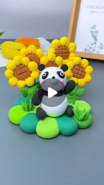 Paper Craft Ideas on Instagram: "Clay link in our Bio. Watch as we create an adorable clay panda step-by-step! 🐼✨ In this video, we'll guide you through the entire process, from shaping the panda’s body to adding its charming features. Perfect for a fun crafting session, this tutorial is easy to follow and ideal for both kids and adults. Start by flattening the brown air dry clay for the base. Add yellow leaves around it and a green stem below. Shape flat black circles between white balls for the eyes, then add legs and other body parts. Join us and bring your own cute clay panda to life!" Clay Panda, Clay Art For Kids, Art Kits For Kids, Clay Crafts For Kids, Easy Paper Crafts Diy, Clay Crafts Air Dry, How To Make Clay, Cute Clay, Ceramics Pottery