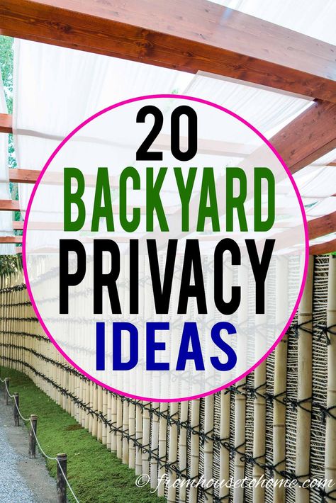 Great outdoor privacy screen ideas! I love the DIY trellises and garden screens that look great and help to make your yard more private. #fromhousetohome #gardenprivacy #gardendesign #gardenstructures #springinspiration Back Yard Privacy, Backyard Privacy Ideas, Backyard Garden Landscaping, Yard Privacy, Privacy Ideas, Small Pergola, Pergola Diy, Bamboo Privacy, Diy Frühling