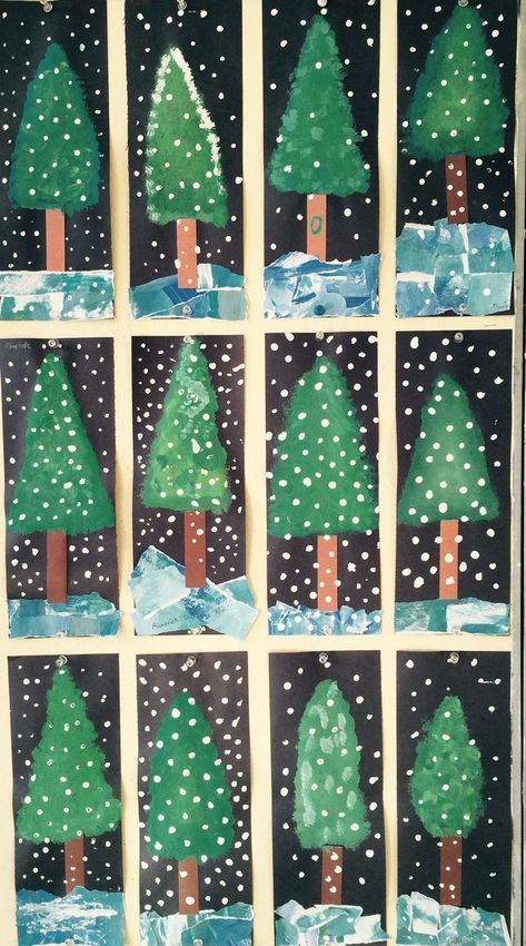 Christmas Art Projects, Winter Art Projects, Christmas Kindergarten, Christmas School, Winter Crafts For Kids, Preschool Christmas, Kindergarten Art, Christmas Classroom, Classroom Crafts