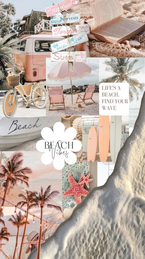 Cute Wallpapers Beach Vibes, Beach Mood, Beach Wallpaper Iphone, Beach Wall Collage, Pastel Beach, Wallpaper Girly, Uh Huh, Beach Wallpaper, Iphone Wallpaper Girly