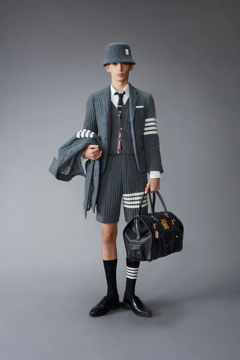 Thom Browne Pre-Fall 2021 Menswear Collection | Vogue Thom Browne Suit, Thome Browne, Campaign Fashion, Pre Fall Collection, Fire Fits, Menswear Collection, High Fashion Street Style, College Fashion, Fashion Photoshoot