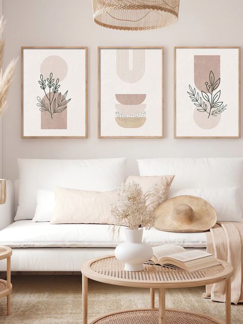 3pcs Boho Soft Color Abstract Canvas Painting Line Drawing Flower Botanical Geometry Art Poster Print Minimalist Modern Wall Picture for Living Room Bedroom Home Decoration,FramelessI discovered amazing products on SHEIN.com, come check them out! Grey Wall Art, Mid Century Modern Walls, Geometric Art Prints, Green Wall Art, Boho Dekor, Blue Wall Art, Pink Wall Art, Neutral Wall Art, Pink Walls