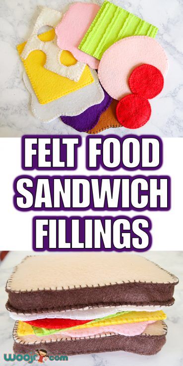 Felt Food Sandwich Fillings Diy Felt Play Food, Felt Apples, Felt Sandwich, Play Food Diy, Felt Food Pattern, Felt Food Patterns, Felt Food Diy, Felt Kids, Felt Toys Patterns