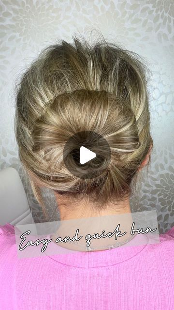 Ashley Erickson on Instagram: "Another quick and easy bun idea?! Yes, please 🙌🏻 Add a cute clip or claw to the base for another fun look!! Added bonus, this can be modified for all hair lengths! Thank you, @knot_me_pretty knot_me_pretty for the inspiration🤍 . . #hair #hairidea #hairvideo #thinhair #finehair #haircut #hairtutorial #hairideas #haircolor #hairoftheday #hairlove #buntutorial #hairinspiration #hairinspo" How To Make A Low Bun With Short Hair, How To Low Bun Short Hair, Cute Barrette Hairstyles, Easy Updo For Shoulder Length Hair, Easy Buns For Short Hair, Easy Updos For Medium Hair Tutorial, Casual Updos For Medium Hair, Thick Hair Updo, Short Hair Updo Easy