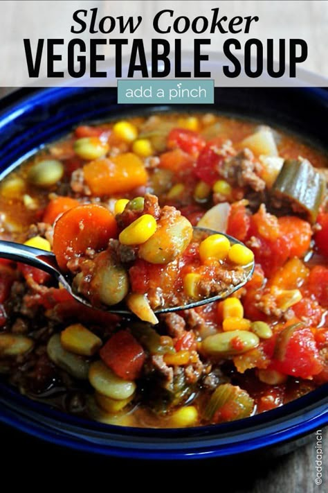 Slow Cooker Vegetable Soup, Crockpot Vegetable Beef Soup, Cooked Vegetable Recipes, Vegetable Soup Crock Pot, Easy Crockpot Recipes Healthy, Chicken Vegetable Soup Recipes, Slow Cooker Appetizers, Hearty Vegetable Soup, Vegetable Soup Recipe