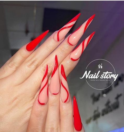 Pointy Nail Designs, Red Stiletto Nails, Acrylic Nails Stiletto, Stilleto Nails Designs, Pointy Nails, Long Acrylic Nail Designs, Fancy Nails Designs, Nails Design With Rhinestones, Stiletto Nails Designs