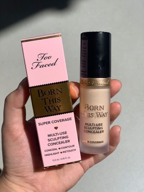 Too Faced Concealer Born This Way, Born This Way Makeup, Concealer Aesthetic, Sensitive Skin Makeup, Born This Way Concealer, Makeup List, Makeup Accesories, Balsam Do Ust, Too Faced Concealer