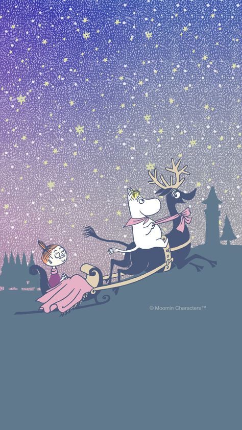 Moomin Wallpaper, Iphone Wallpaper Winter, Moomin Valley, Tove Jansson, Cartoon Photo, Calendar Wallpaper, Winter Wallpaper, Christmas Cartoons, Flower Phone Wallpaper