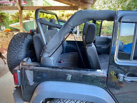 Jeep Wrangler Unlimited with the 3rd row. The seat was purchased on ebay, the 3rd row brackets from Teraflex, and the roll bar extension from Rock Hard 4x4. #Jeep Jeep 3rd Row Seat, Jeep Wrangler 3rd Row Seats, Jeep Wrangler Modifications, Jeep Convertible, Jeep Tent, Jeep Interior, White Jeep Wrangler, 2 Door Jeep, Jeep Wrangler Interior