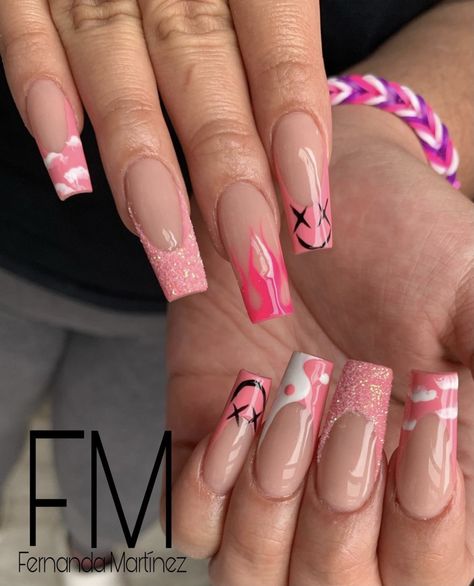 Quick Nails, Summer Nails Coffin, Trending Nail Designs, Summer Nails Art, Nails Neon, Glamour Nails, Colorful Nails, Simple Acrylic Nails, Acrylic Nails Coffin Pink