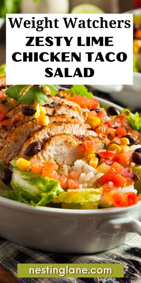 Weight Watchers Salad Recipes, Low Point Weight Watchers Recipes Dinner, Chicken Taco Salad Recipe, Weight Watchers Salads, Mexican Lunch, Weight Watchers Salad, Weight Watchers Food Points, Nut Roast, Weight Watchers Meals Dinner