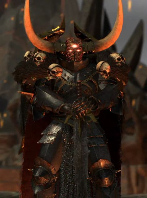 Archaon the Everchosen is a Warriors of Chaos Legendary Lord introduced in Total War: Warhammer with the Chaos Warriors DLC. Archaon is one of the best melee fighters in the game, and is also a decent spellcaster. Archaon is the Lord of the End Times, the vessel through which the Dark Gods will unite their followers and turn the whole world into a Realm of Chaos. He is an individual whom all the Chaos Gods have bestowed their gifts upon. Of all the Everchosen of Chaos who have assailed the world Archaon The Everchosen, Warriors Of Chaos, Total Warhammer, Chaos Dragon, Dark Souls Artwork, Gods Will, The End Times, Chaos Lord, Warhammer Aos