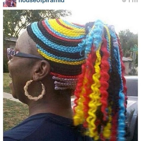 Ha No Way Girl, Visor Hairstyles, Colored Braids, Taste The Rainbow, Braids With Weave, Weird Fashion, Natural Hair Braids, Rainbow Hair, Bad Hair Day