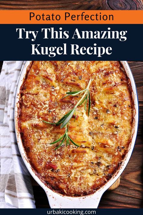 Potato kugel is a traditional Jewish dish that is commonly served during holiday meals and other special occasions. It is a baked casserole made with grated potatoes, eggs, and various seasonings, and can be served as a side dish or even as a main course. Potato kugel is a beloved comfort food that has been enjoyed for generations, and has become a staple in Jewish cuisine. One of the things that makes potato kugel so appealing is its versatility. The basic recipe is simple, and... Jewish Food Traditional, Shabbat Dinner Recipes, Potato Kugel Recipe, Potato Kugel, Jewish Holiday Recipes, Jewish Cuisine, Shabbat Dinner, Baked Casserole, Passover Recipes