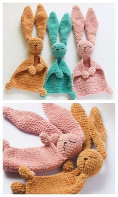 Crochet Baby Projects, Bunny Lovey, Lovey Pattern, Crochet Lovey, Confection Au Crochet, Easter Crochet Patterns, Pola Amigurumi, Crochet Baby Toys, Diy Magazine