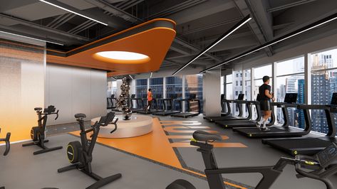 Orange Gym, Gym Interior, Interior Design Architecture, Gym Design, Architecture Student, Architecture Interior Design, Meeting Room, Architecture Interior, Design Architecture