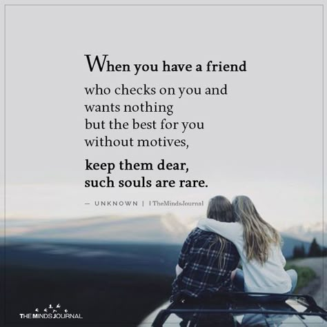 When you have a friend who checks on you and wants nothing but the best for you without motives, keep them dear, such souls are rare. Check On Your Friends Quote, Check On Your Friends, Rose Hill Designs, Guy Friendship Quotes, Friends Quote, True Friends Quotes, Quotes Friends, Short Friendship Quotes, True Friendship Quotes