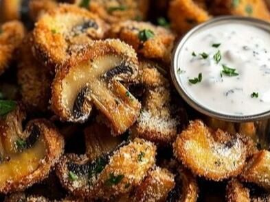 Fried Mushroom Magic: A Crunchy Treat with Creamy Ranch on the Side - NewsBreak Authentic Cajun Recipes, Garlic Green Bean Recipes, Bourbon Chicken Crockpot, Homemade Dough Recipe, Gumbo Recipe Sausage, Bourbon Chicken Recipe, Caramelized Onions Recipe, Mushroom Magic, Creamy Ranch