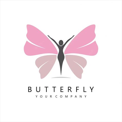 Logo Design Inspiration Beauty, Woman Logo Design, Butterfly Logo Design, Vector Butterfly, Logo Design Women, Butterfly Woman, Silhouette Butterfly, About Butterfly, Flying Butterfly