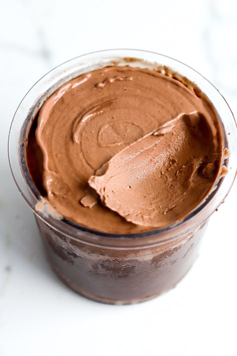 Chocolate Protein Ice Cream, Creami Protein Ice Cream, Ice Cream Maker Recipes Healthy, Ninja Creami Recipe, Protein Dessert Recipes, Moose Tracks, Ninja Ice Cream Recipe, Protein Ice Cream Recipe, Ninja Creamy