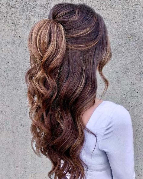 Straight Hair Updo, Bridemaids Hairstyles, Braided Half Updo, Bridesmaid Hair Makeup, Guest Hair, Wedding Guest Hairstyles, Long Hair Updo, Half Up Half Down Hair, Half Up Hair#MediumLengthHocoHairstyles #HocoUpdoHairstyles #HomecomingUpdoHairstyles Wedding Half Updo, Straight Hair Updo, Bridemaids Hairstyles, Braided Half Updo, Pony Hairstyles, Guest Hair, Hair Adviser, Hair Up Or Down, Fall Hair Cuts