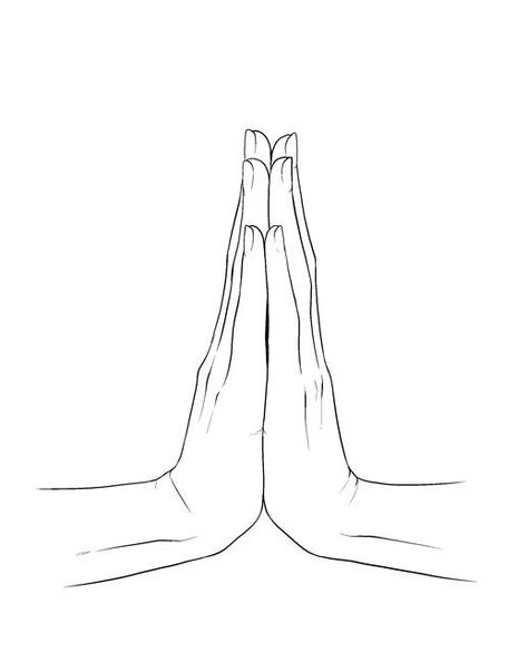 Not sure about the original source. found it here: https://www.facebook.com/shashashare Prayer Pose Reference, Prayer Hands Drawing, Praying Hands Drawing, Manga Pose, Art For Love, Namaste Hands, Namaste Art, Hands Tutorial, Tree Drawings Pencil