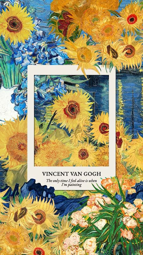 Van Gogh quote Instagram story template, editable design | premium image by rawpixel.com / Aew Posters For Instagram, Drawing Story Ideas, Cute Aesthetic Templates, Van Gogh Sunflowers Wallpaper, Olive Green Aesthetic Wallpaper, Journaling Wallpaper, Olive Green Aesthetic, Sunflower Van Gogh, Starry Night Sunflower