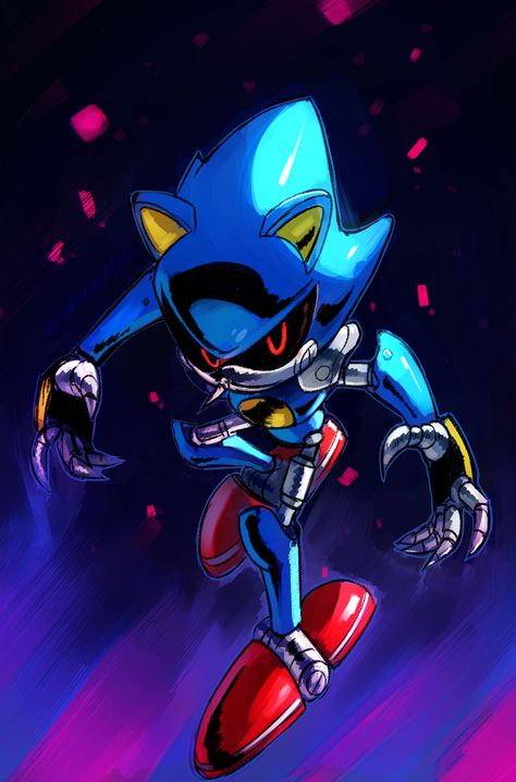 Metal by Drawloverlala Metal Sonic Wallpaper, Sonic Screenshots, Sonic Pictures, Sonic Wallpaper, Pixel Planet, Sonic Pics, Metal Sonic, Sonic Heroes, Sonic Characters