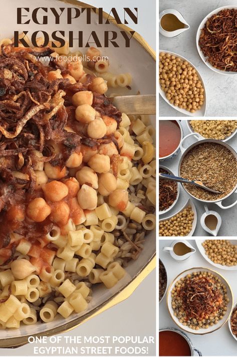 One of the most popular street foods in Egypt! Vegan and loaded with plant-based protein! Egyptian Koshari Recipe, Koshari Recipe, Egyptian Food, Foreign Food, National Dish, Healthy Low Carb Recipes, Lentil Recipes, Global Recipes, Food Test