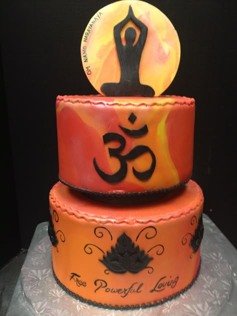 Yoga cake Spiritual Cake Designs, Yoga Cake Ideas, Yoga Theme Cake, Spiritual Cake, Yoga Cake, Basic Cake, Birthday Cakes For Women, International Yoga Day, Cakes For Women