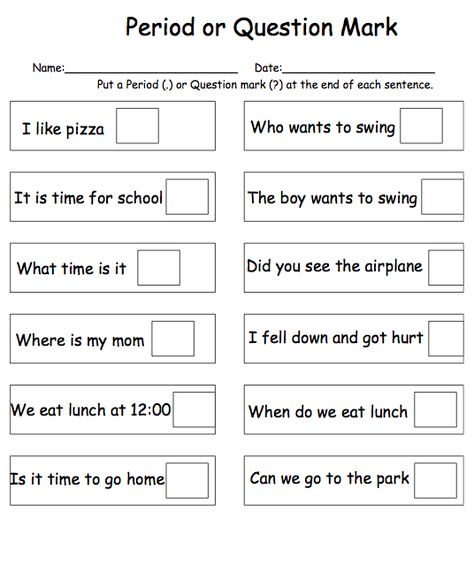 Primary Worksheets, Teaching Punctuation, Punctuation Activities, Building Sentences, Punctuation Worksheets, Question Marks, Special Ed Teacher, 1st Grade Writing, Reading Materials