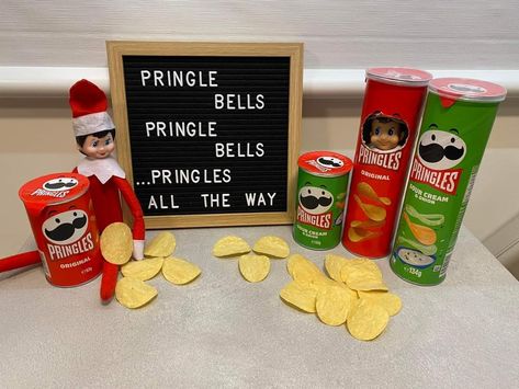 Ideas To Bring Elf On The Shelf Back, Elf Return Ideas With Gift, Elf Day One Ideas, Elf On Shelf Food Ideas, Elf On The Shelf Group Ideas, Elf Friends Ideas, Elf Duo Ideas, Elf On The Shelf Chips, Easy Elf On The Shelf Ideas 2 Elves