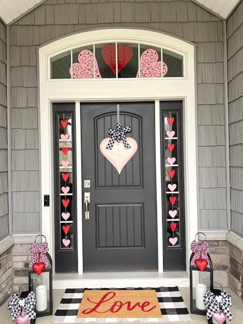 Valentine's Porch Decor, Valentine's Day Porch Decor, Valentines Decor Outdoor, February Front Door Decor, Porch Valentines Day Decor, Valentines Porch Decorations, Outdoor Valentine Decor, Valentine’s Day Outdoor Decor, Valentines Day Front Porch