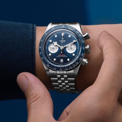 Introducing: The Tudor Black Bay Chrono Blue Boutique Edition Tudor Black Bay Chrono, Tudor Chrono, Blue Boutique, Monochrome Watches, Iwc Pilot, Small Watch, Skeleton Watches, Tudor Black Bay, Dream Watches