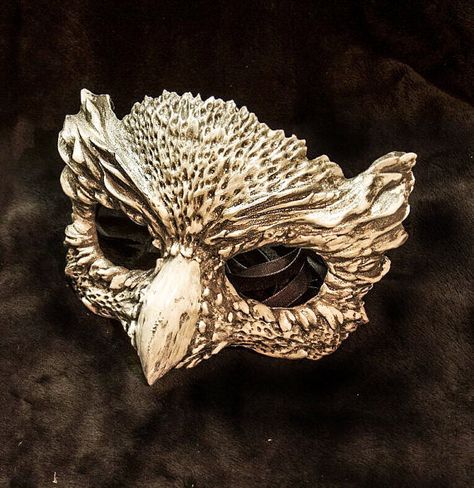 Owl mask masquerade mask costume mask fantasy by FxshopStudio Masquerade Mask Costume, Owl Mask, Cosplay Helmet, Mask Costume, Mask Masquerade, Venetian Masks, Fantasy Forest, Wild Creatures, Forest Creatures