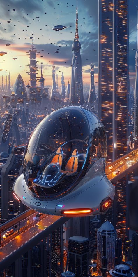 A futuristic electric vehicle that can fly from Earth to Mars, with a full body of technology, high quality, and many details. The background is futuristic. The city is characterized by sparkling lines, towering skyscrapers, and countless flying machines. This futuristic electric vehicle carries people and creates beautiful light trajectories in the sky, with an ultra elegant wide-angle and an illusory engine. Author Syd Mead, 8k, high-definition --v 6  --stylize 250 Futuristic Flying Vehicles, Sci Fi City Futuristic Architecture, Futuristic People, Futuristic Plane, Futuristic Skyscraper, Futuristic City Utopia, Kota Masa Depan, Futuristic Elegance, Syd Mead