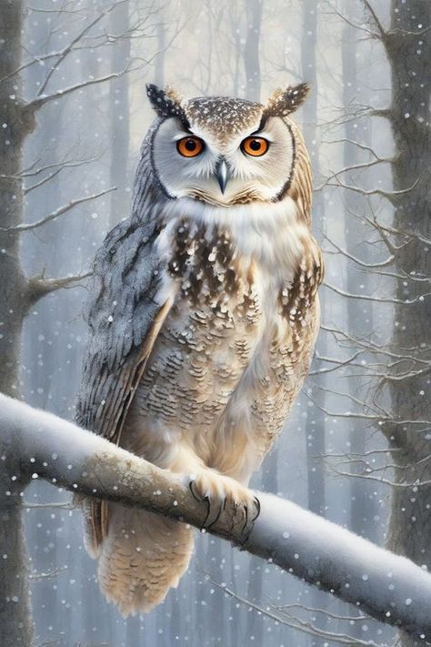 Owl Pictures Art, Pictures Of Owls, Owls Cute, Owl Drawing, Cute Owls Wallpaper, Owl Photography, Owl Artwork, Winter Owl, Owl Images