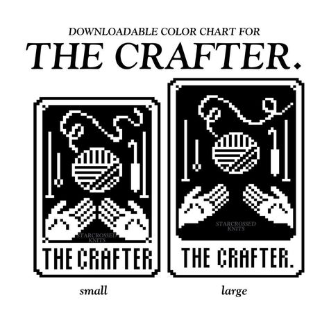 DIGITAL DOWNLOAD PDF of a color chart for THE CRAFTER tarot card. THE CRAFTER represents transformation, creativity, mindfulness, and creation (okay so this isn't a real tarot card, but it totally should be. This listing is JUST for the color chart in two sizes; see my other listings for the full sweater pattern! The chart comes in two sizes, with numbered rows and columns for tracking as you move through the chart (see second photo for example of the actual chart's formatting, with grid lines a Tarot Card Cross Stitch, Tapestry Crochet Patterns Charts, Knitting Intarsia, Knit Graph, Tapestry Knitting, Crochet Tarot, Intarsia Knitting Charts, Intarsia Crochet, Crochet Cross Stitch