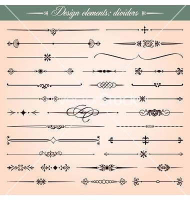 Calligraphic dividers and dashes vector Nature Symbols, Cornice Design, Page Dividers, Finger Tattoo For Women, Vector Border, Page Decoration, Pinstriping Designs, H Design, Color Vector