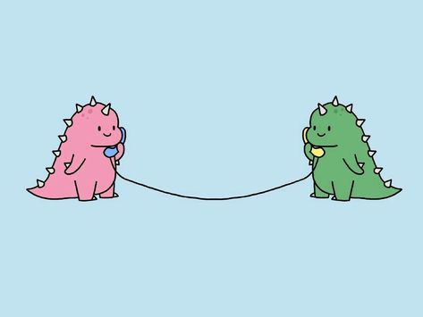 Matching Dinosaur Pfps, Couple Dino, Couples Doodles, Friend Wallpaper, Best Friend Wallpaper, Bff Poses, Dinosaur Wallpaper, Couples Canvas, Pink Wallpaper Girly