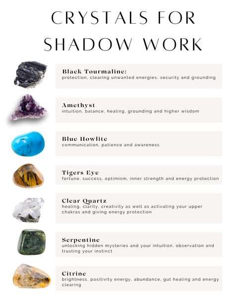 These crystals are some of the best ones to help you on your shadow work healing journey. Shadow Work Crystals, Shadow Work Healing, Energy Clearing, Spiritual Crystals, Trust Your Instincts, Gut Healing, Spells Witchcraft, Shadow Work, Holistic Wellness